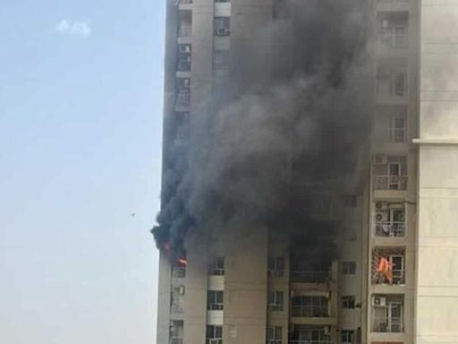 Fire breaks out at Noida apartment after AC blasts amid intense heat: Video