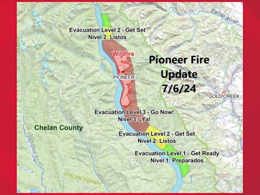 Level 3 (Go Now!) evacuations extended as Pioneer Fire near Lake Chelan burns over 7,000 acres