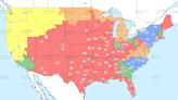 TV broadcast map for Panthers vs. Giants in Week 2