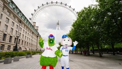 The Phillie Phanatic has landed in London. Let the antics ensue.