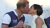 Harry's viral reaction as Meghan kisses teammate after polo win