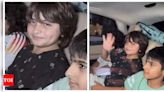 Shah Rukh Khan's son AbRam flaunts his dimpled smile, waves at paparazzi as he gets snapped with friends after Sohail Khan's son Yohan’s birthday bash - See photos | - Times of India