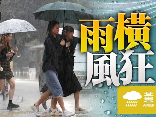 黃色暴雨警告生效 預料80公里或以上強陣風吹襲香港