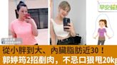 從小胖到大、內臟脂肪近30！郭婷筠2招剷肉，不忌口狠甩20kg！