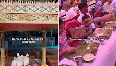 Doctor’s ‘Zero waste wedding’ video is viral: Decorations with sugarcane, food served on banana leaves