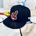 (記得小舖)MLB 克里夫蘭 印地安人隊 張育成親筆簽名球帽 台灣現貨如圖