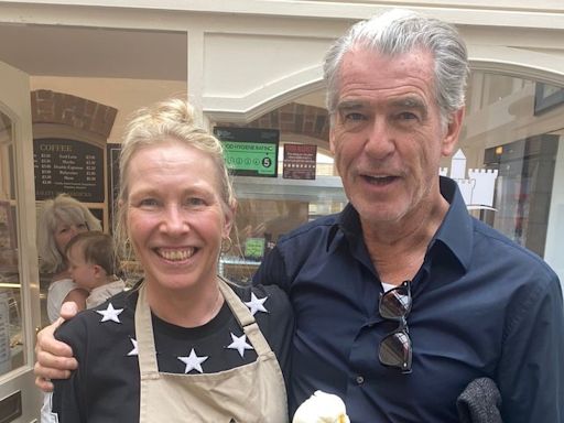 Pierce Brosnan leaves Knaresborough shop owner with 'biggest smile'