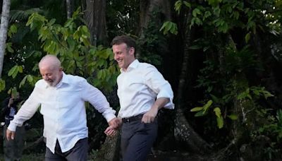 France's Macron hits it off with Brazil's Lula as memes poke fun at their 'wedding'