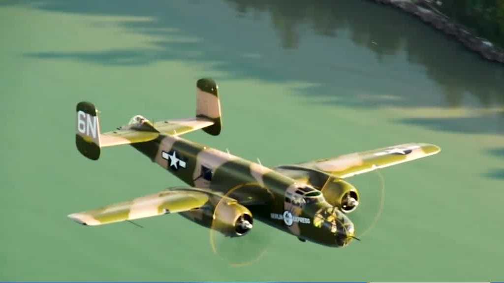 Two vintage WWII planes on display at Cedar Rapids airport