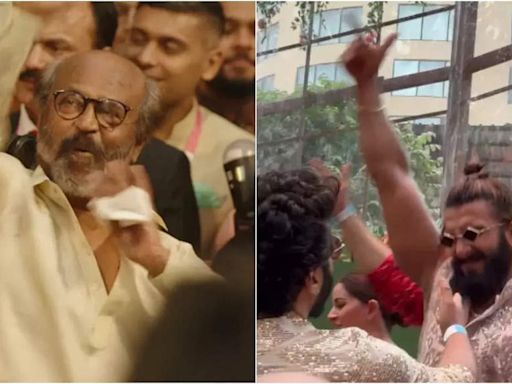 ...Merchant's wedding: Rajinikanth dances with Mukesh Ambani, Anant Ambani, Anil Kapoor, and Ranveer Singh to 'Gallan Goodiyaan' in baraat - WATCH | ...