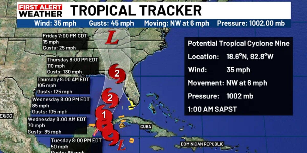 First Alert Weather: Tropical system forecast to continue to organize