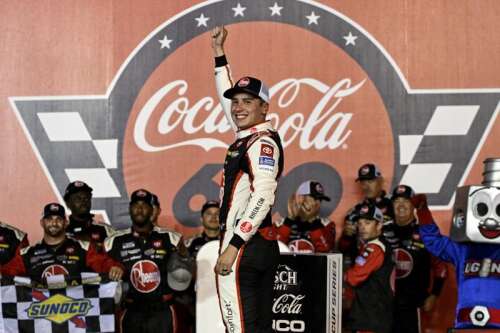 Christopher Bell wins the Coca-Cola 600 after race called with 151 laps left due to wet weather