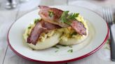 Jamie Oliver's avocado and bacon eggy crumpets recipe with minty dressing