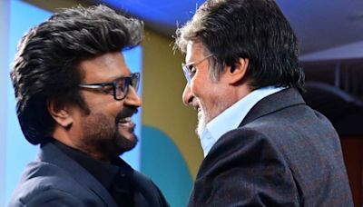 Pics: Amitabh Bachchan hugs Rajinikanth as he joins 'Vettaiyan' shoot