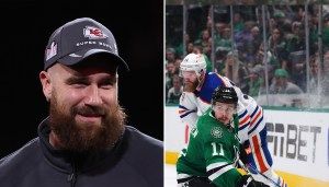 Travis Kelce Steps Out at NHL Playoff Game in Dallas: 'Gotta Love' It