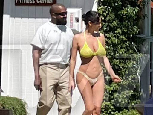 Kanye West and Bianca Censori Pop Up Poolside in Santa Barbara