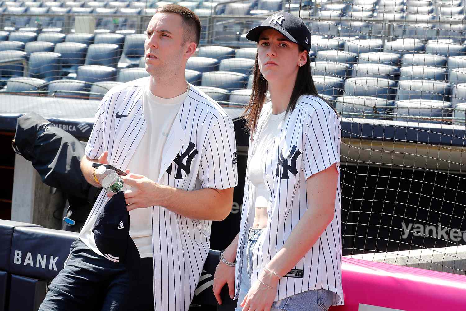 Caitlin Clark and Boyfriend Connor McCaffery Attend Yankees Game, Play Catch with the Team