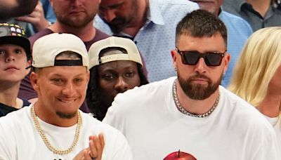 Travis Kelce Is a Good Sport as He Gets Booed at NBA Game With Patrick Mahomes