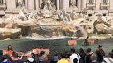 Climate Activists in Rome Dyed the Trevi Fountain’s Water Black in Response to Recent Floods