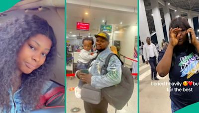 "I cried heavily": Nigerian lady emotional as husband relocates to UK in video