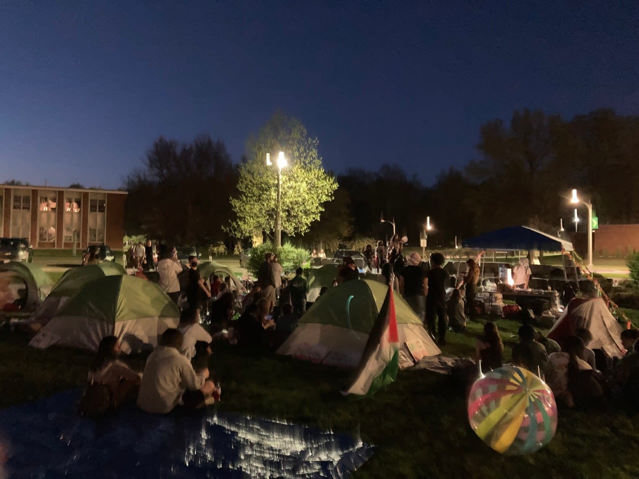 Pro-Palestinian encampment set up at Binghamton University