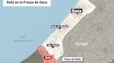 Mapa del paso de Rafá en la Franja de Gaza