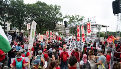 Thousands protest Netanyahu outside US Capitol