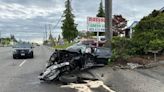 Two vehicle crash, two persons taken to hospital in Everett