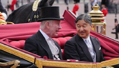 Rey Carlos de Inglaterra recibe al emperador Naruhito de Japón