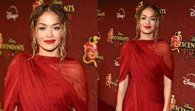 Rita Ora Favors Sheer Shoulders and Ethereal Dressing in Red for ‘Descendants: The Rise of Red’ Premiere in New York