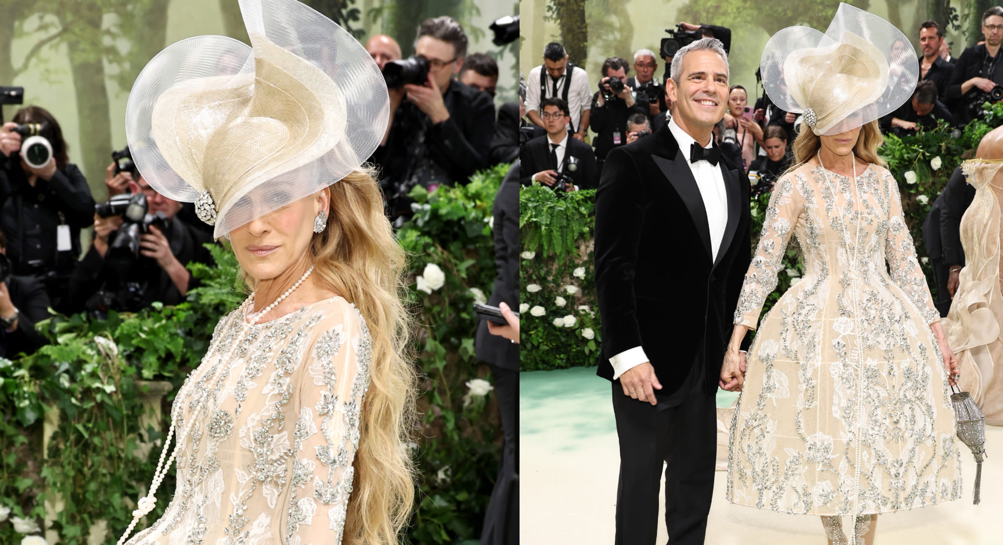 Sarah Jessica Parker Brings Ladylike Glamour to Met Gala 2024 in Richard Quinn Caged Dress