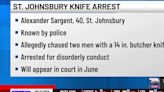 St. Johnsbury man accused of chasing men with butcher knife
