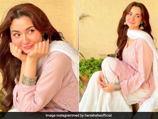 Hania Aamir's Radiant Rosy Glow Looked Fresher Than A Monsoon Day In A Chikankari Suit