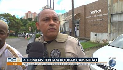 Suspeitos trocam tiros com a polícia durante tentativa frustrada de roubar caminhão carregado de carne em Salvador