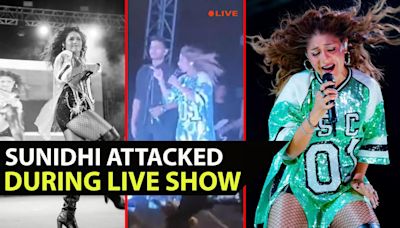 Miscreant throws bottle at Sunidhi Chauhan during live performance in Dehradun; singer reacts saying, 'Show ruk jayega' | Etimes - Times of India Videos