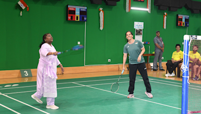 Watch: President Murmu Plays Badminton With Saina Nehwal At Rashtrapati Bhavan