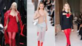 Red tights are trending — how to style the fiery look like a celeb