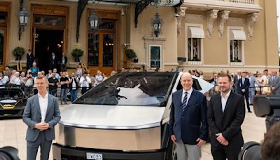 Tesla Cybertruck gets warm reception from Monaco's Prince Albert II