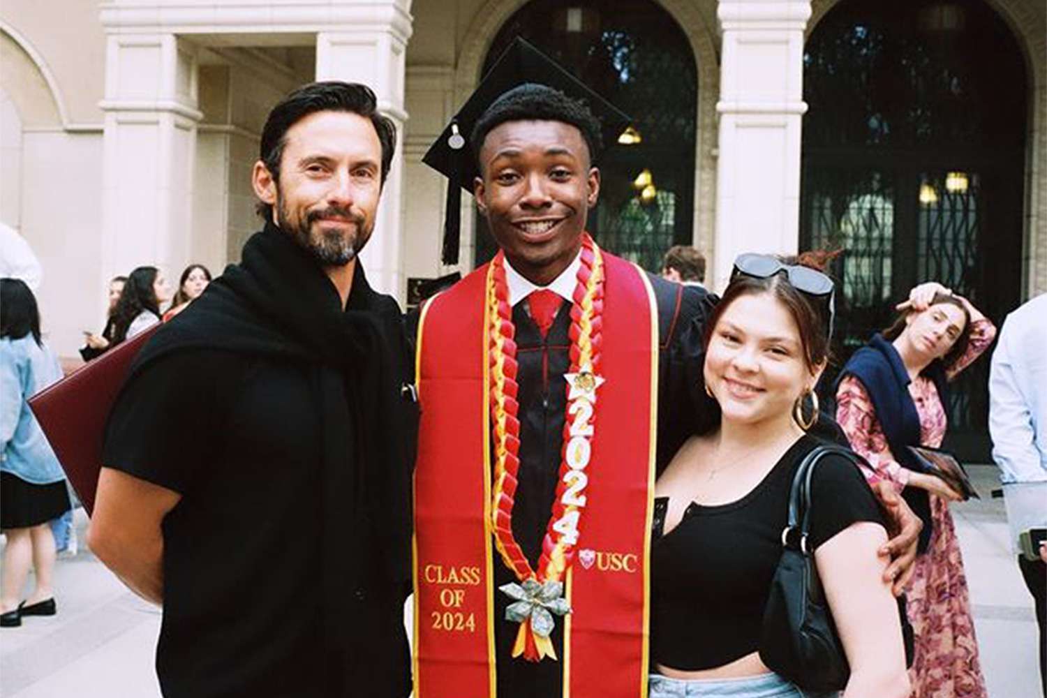 Milo Ventimiglia reunites with his 'This Is Us' kids for Niles Fitch’s graduation