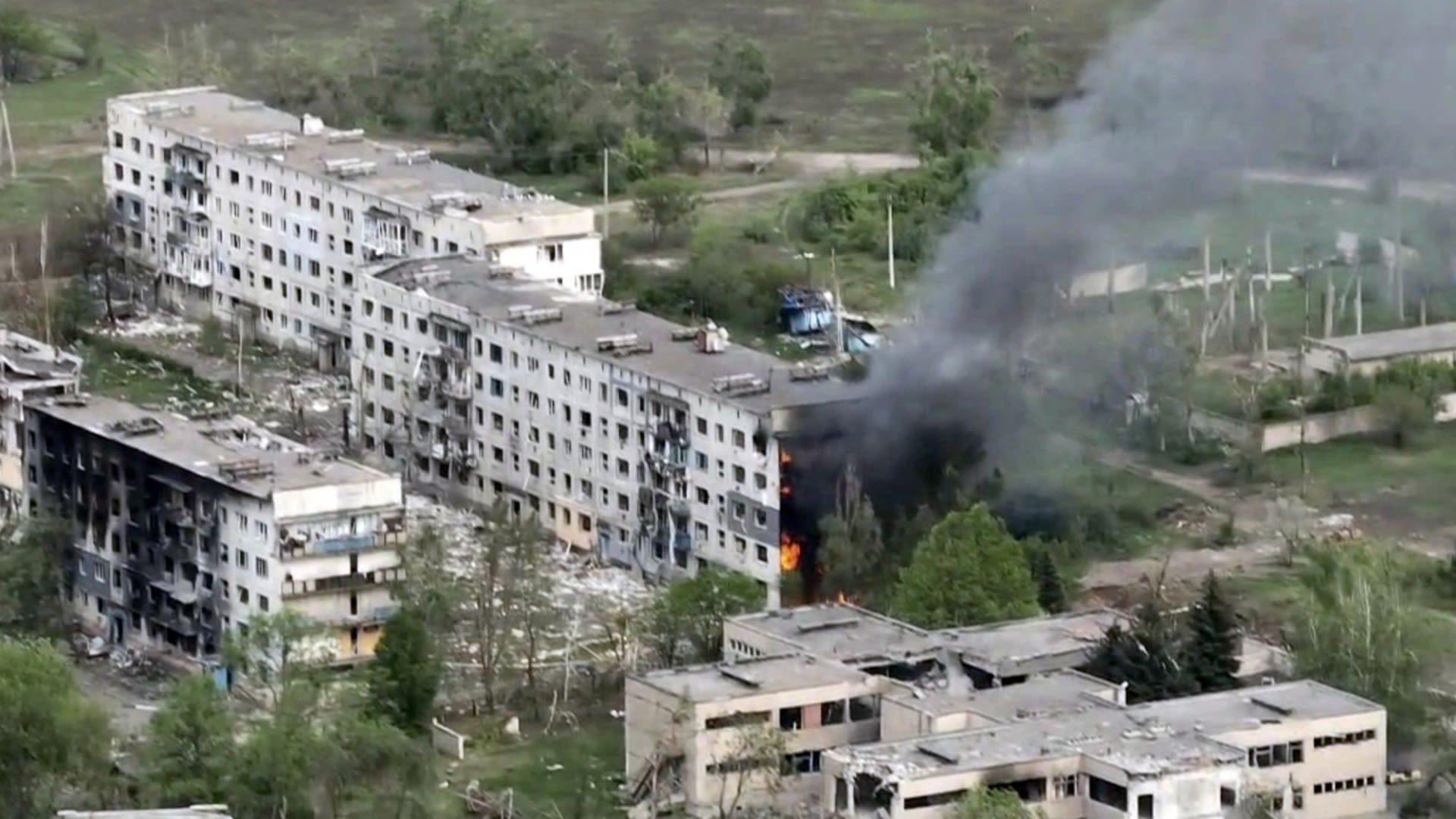 Haunting drone pics show Ukraine village razed to apocalyptic wasteland