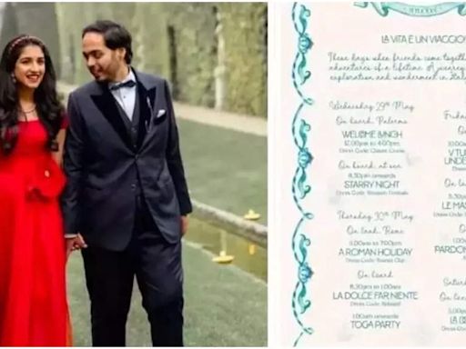 From a Roman holiday to a masquerade bash in Cannes: Anant Ambani and Radhika Merchant's pre-wedding cruise celebration itinerary REVEALED! | Hindi Movie News - Times of India