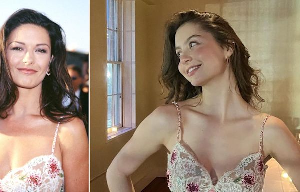 Catherine Zeta-Jones' Daughter Carys Sparkles in Mom's '90s Slip Dress for 21st Birthday: Photos