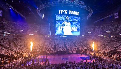 Justin Jefferson, Adrian Peterson show up to Timberwolves playoff game