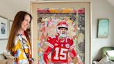 Patrick Mahomes' Super Bowl-winning essence seen in portrait by local artist Jenny McGee