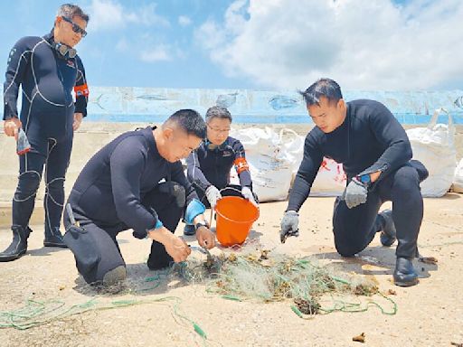 澎湖 維護海洋 香爐嶼清出150米長刺網