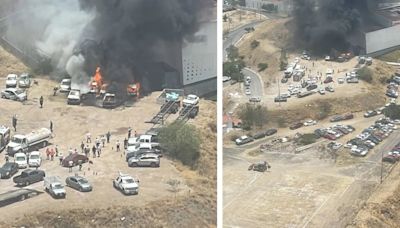 Reportan fuerte incendio en instalaciones de la Fiscalía de Querétaro