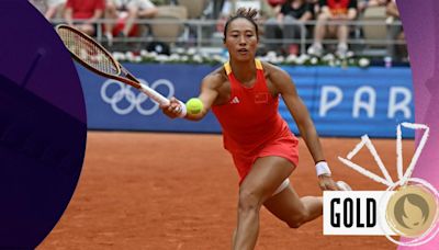 Paris 2024 Olympics video: China's Zheng Qinwen beats Donna Vekic to wins gold in women's singles tennis