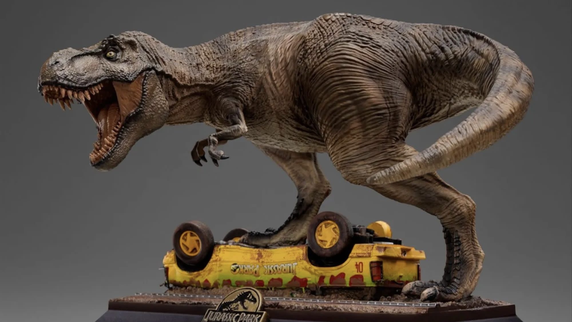 The T-Rex Has Escaped with Iron Studios New Jurassic Park Statue