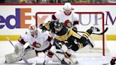 Ferguson stops 48 shots, Senators top reeling Penguins 2-1