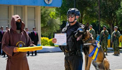 Condecoran a cinco perros de inteligencia militar en Ecuador